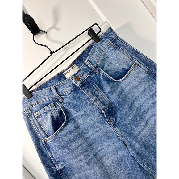 We the Free People Women's Denim Mid Waist Barrel Cropped Jeans Blue Size 30 - Picture 4 of 14